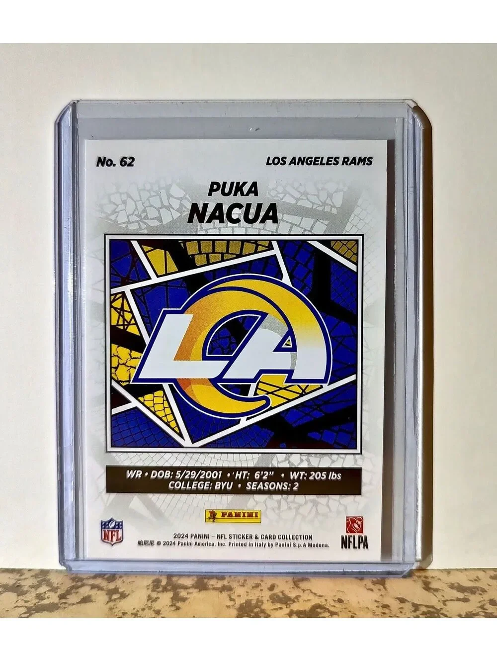 Puka Nacua 2024 Panini NFL #62 Sticker Card Los Angeles Rams